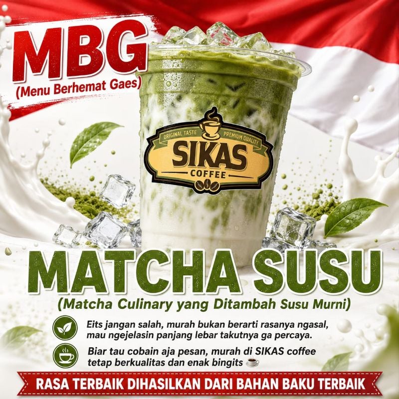 Matcha Susu MBG (Menu Berhemat Gaes)