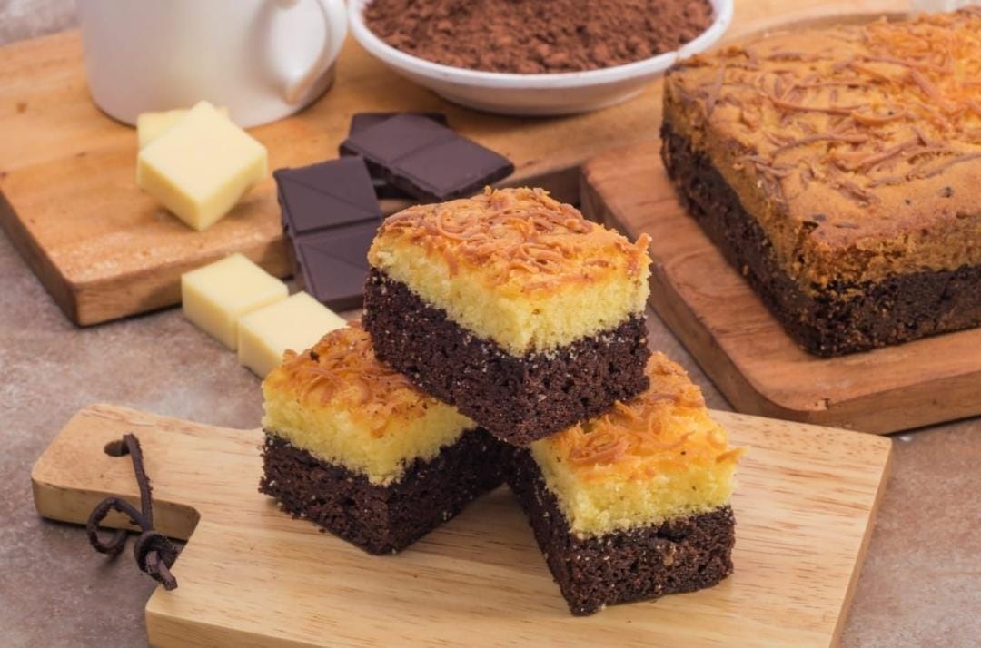 brownies bakar keju coklat