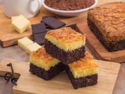 brownies bakar keju coklat