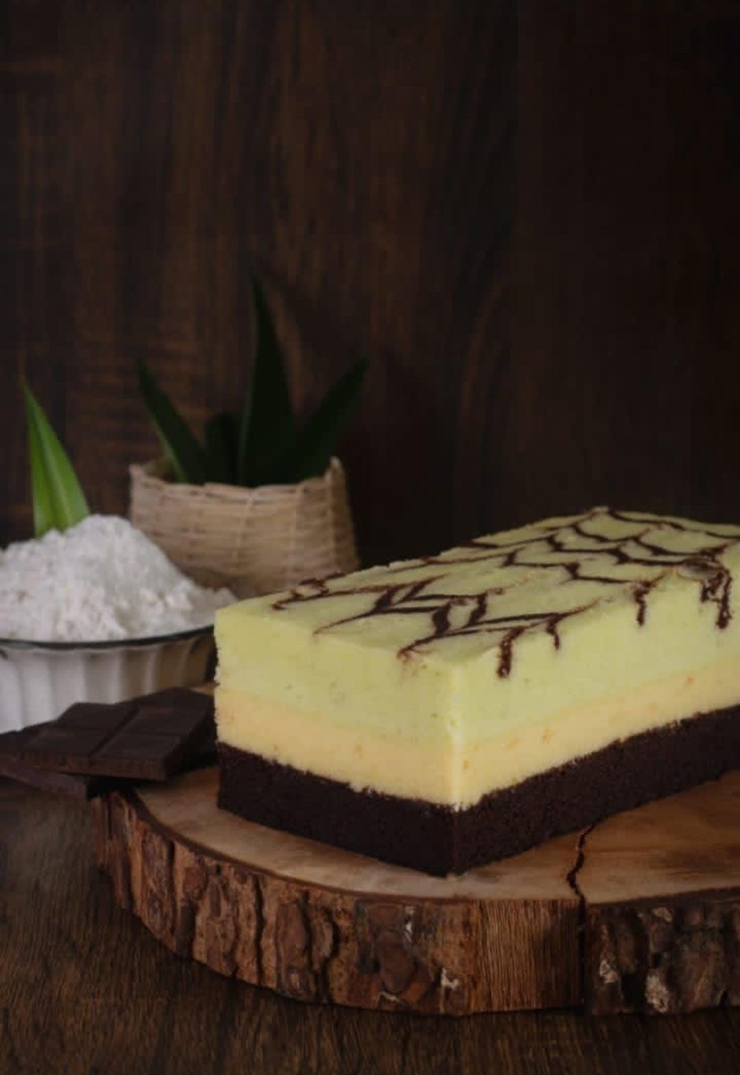 brownies kukus coklat pandan