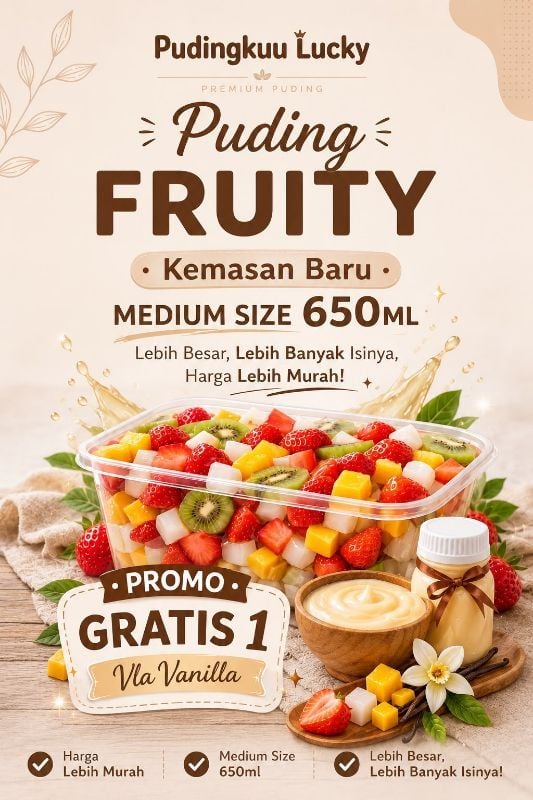 Puding Buah Medium (Gratis Vla Vanilla)